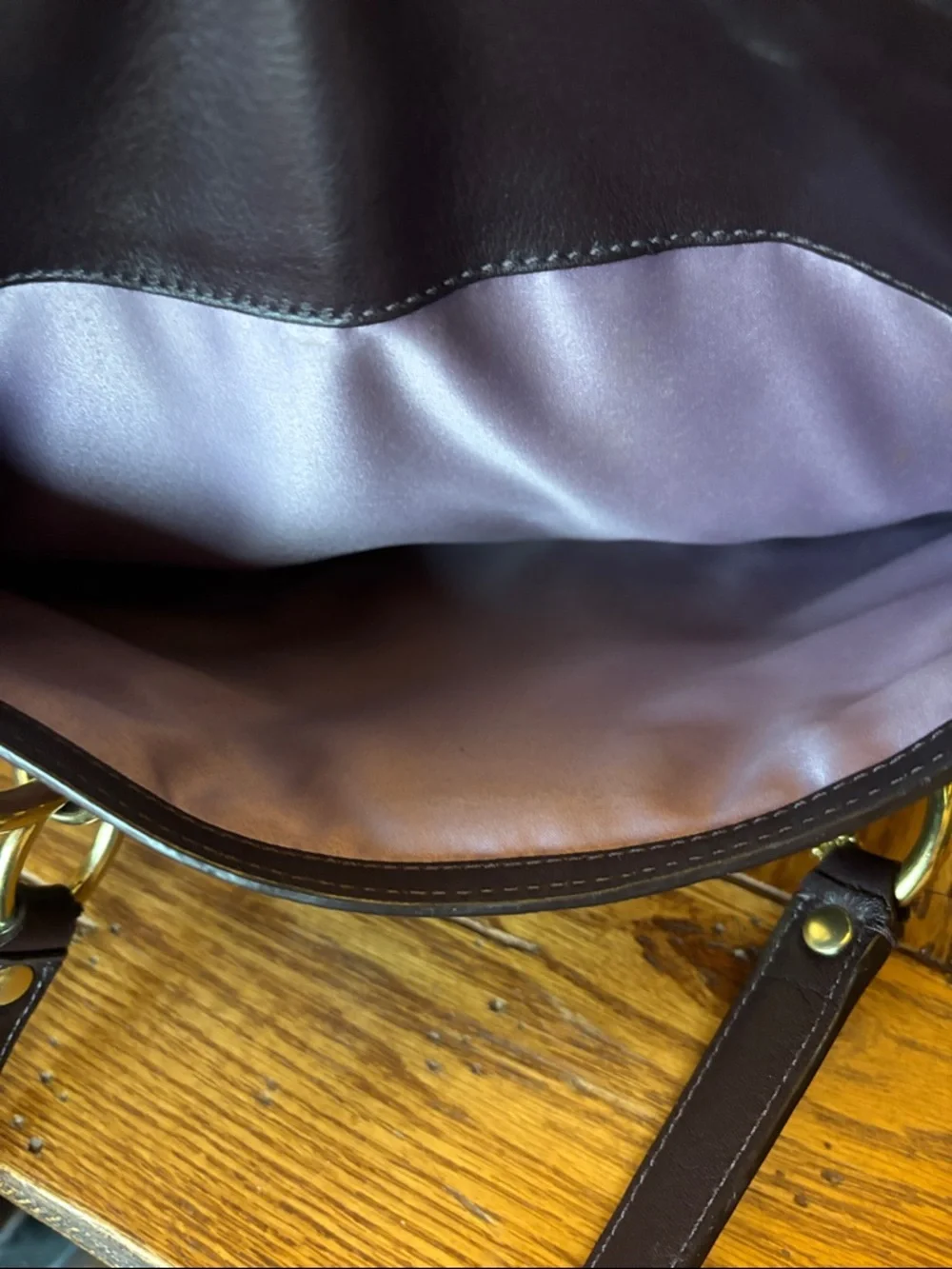 Coach Kristin Elevated Ostrich Embossed Satchel Plum 18232 - Picture 14 of 14